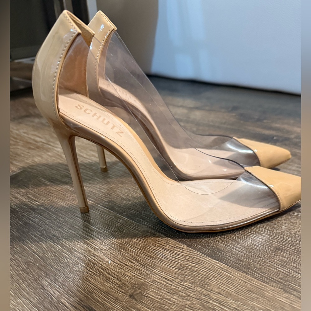 SCHUTZ Women's Nude and Clear Heels - Picture 2 of 5